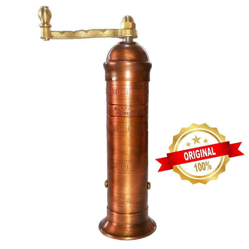 Vintage look copper pepper mill Alexander #603 8″